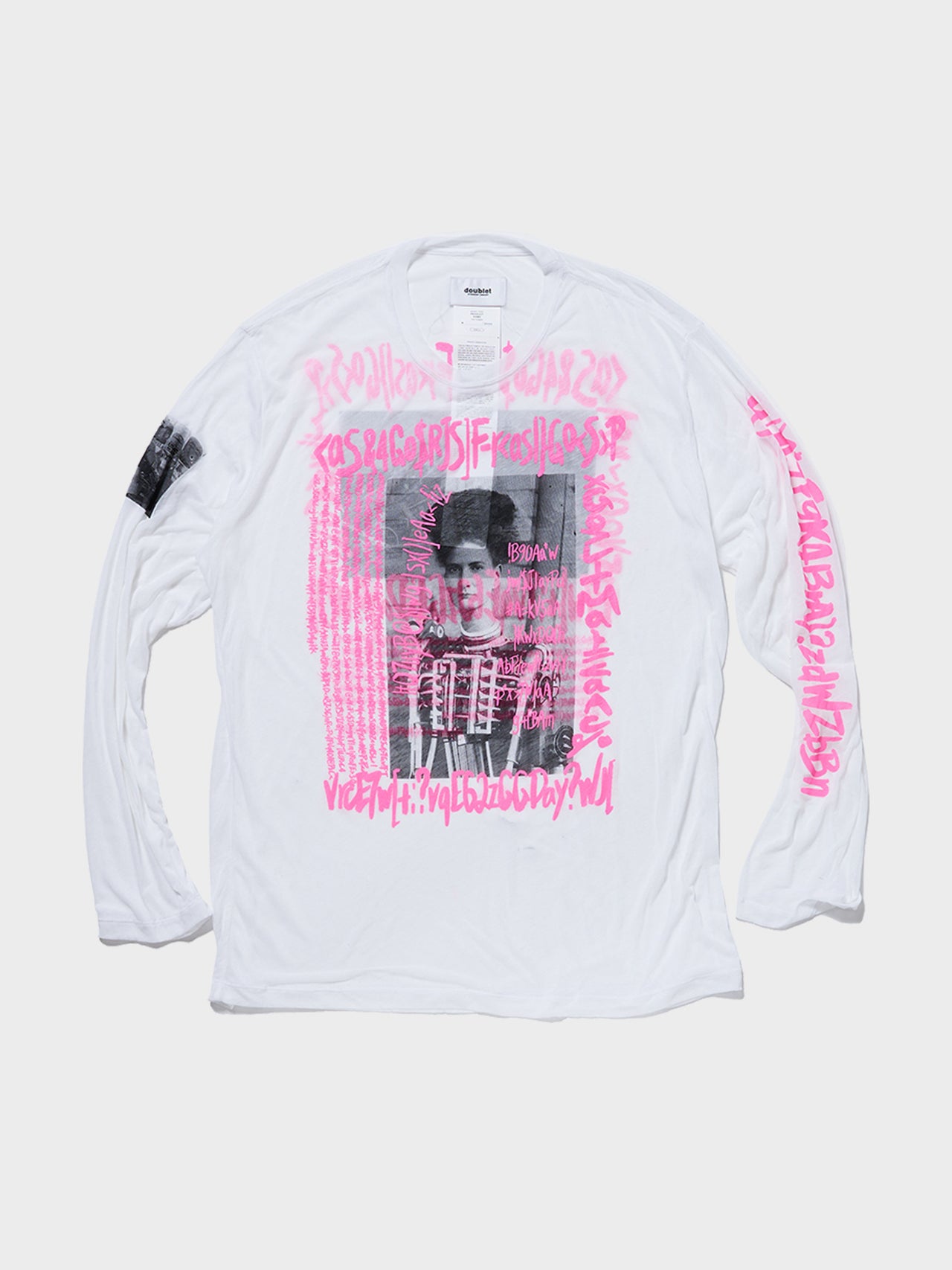 doublet / SEE THROUGH PRINT LONG SLEEVE T-SHIRT (WHITE)