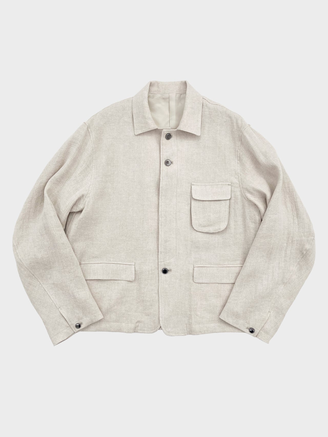 URU / HERRINGBONE SHORT BLOUSON (L.BEIGE)