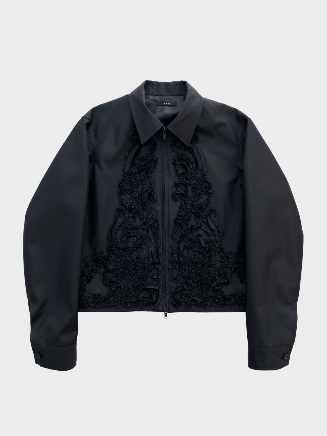 TAAKK / CHAMBRAY SCULPTURE SHORT BLOUSON (BLACK)