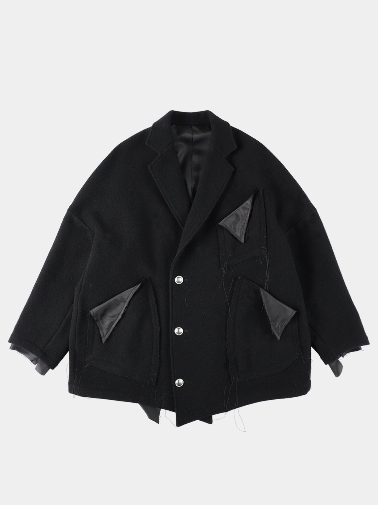Sulvam / SHORT BROKEN COAT (BLACK)