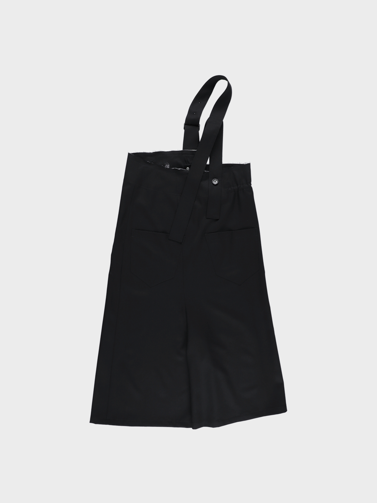 【12月20日(土)販売開始】Sulvam / GABARDINE SHOULDER BELT PANTS (BLACK)