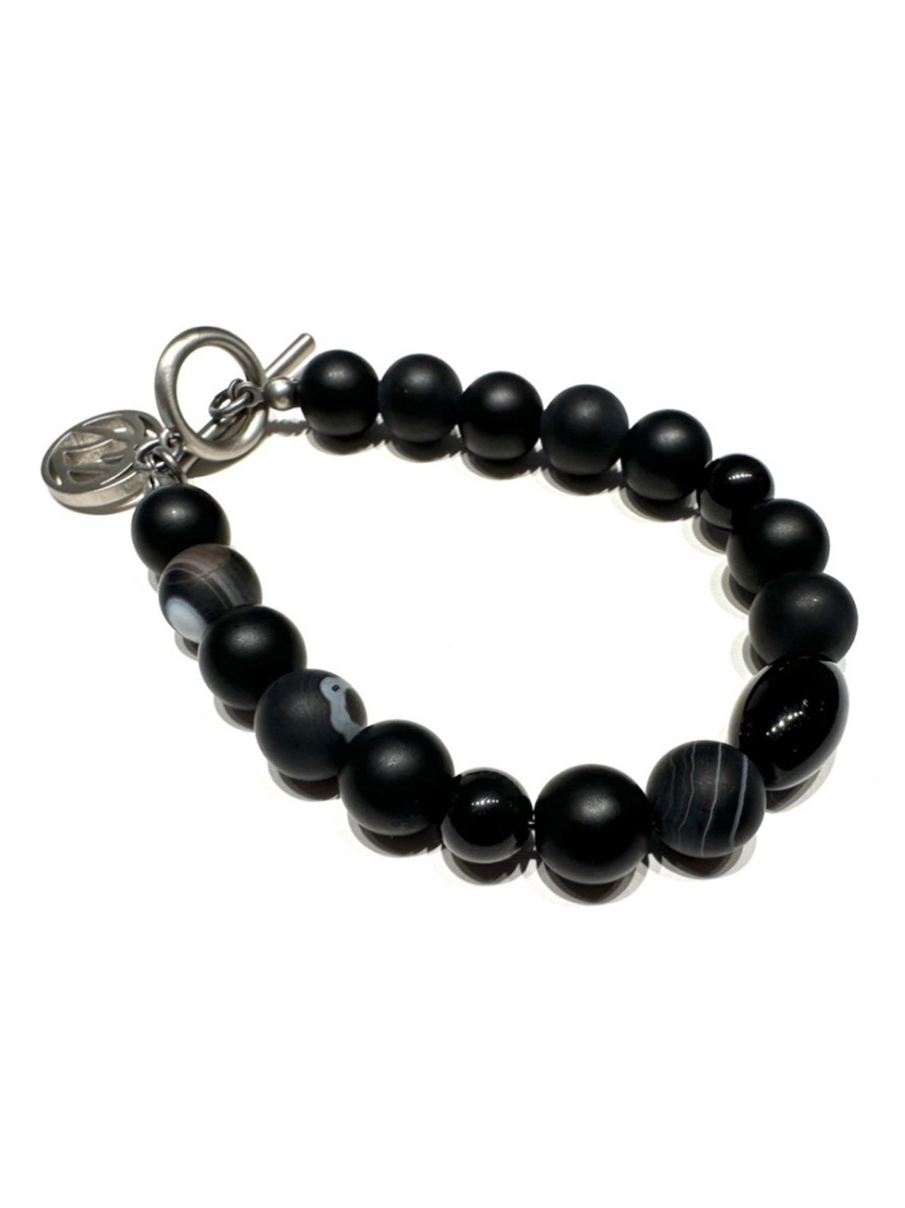 SOSHIOTSUKI / SINGLE JUZU BRACELET (SILVER × BLACK)