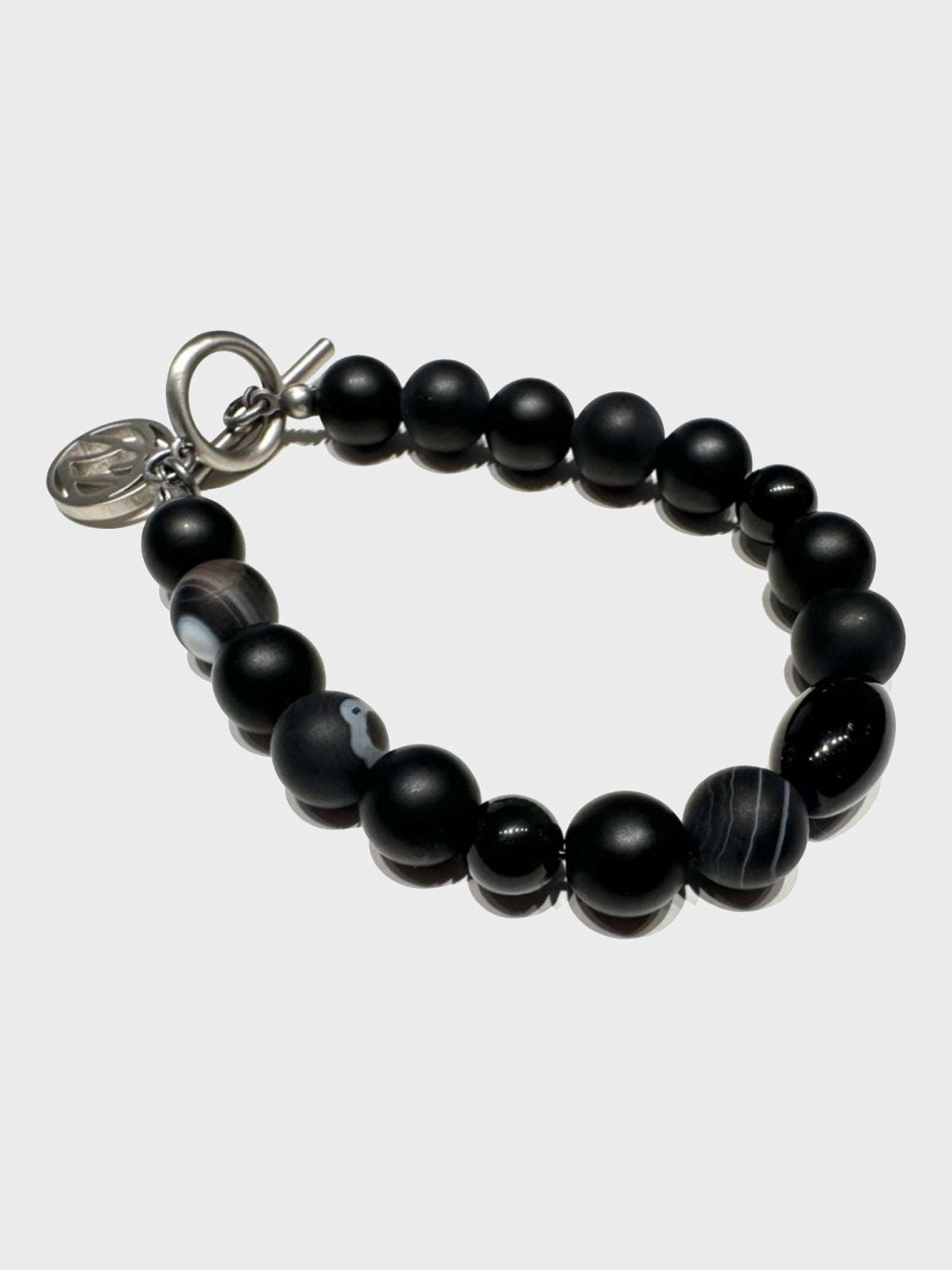 SOSHIOTSUKI / SINGLE JUZU BRACELET (SILVER × BLACK)