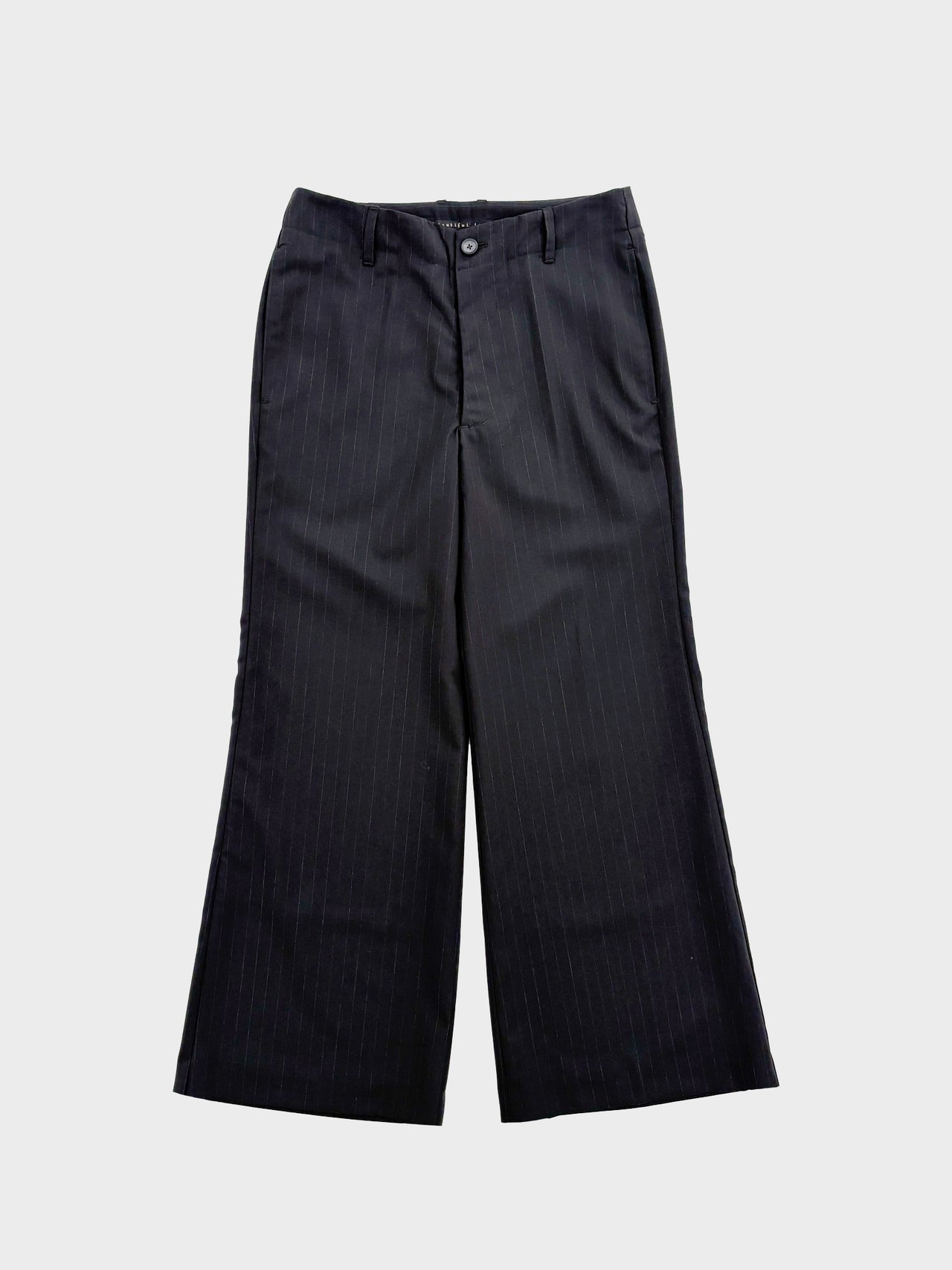 my beautiful landlet / STRIPE FLARE SLACKS (BLACK)