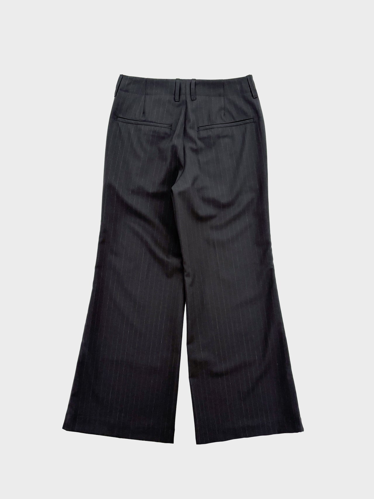 my beautiful landlet / STRIPE FLARE SLACKS (BLACK)