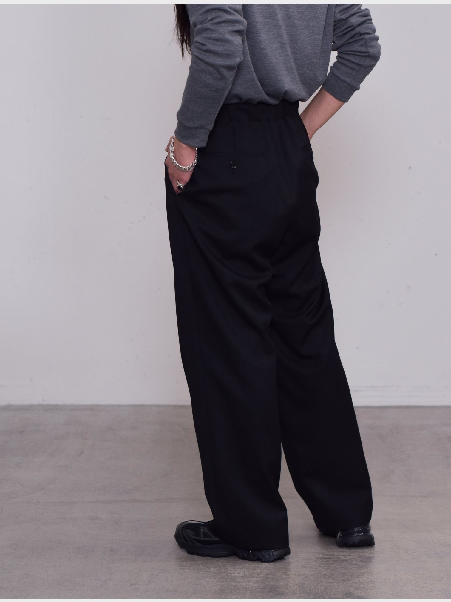 WEWILL / PAJAMA TROUSERS (BLACK)