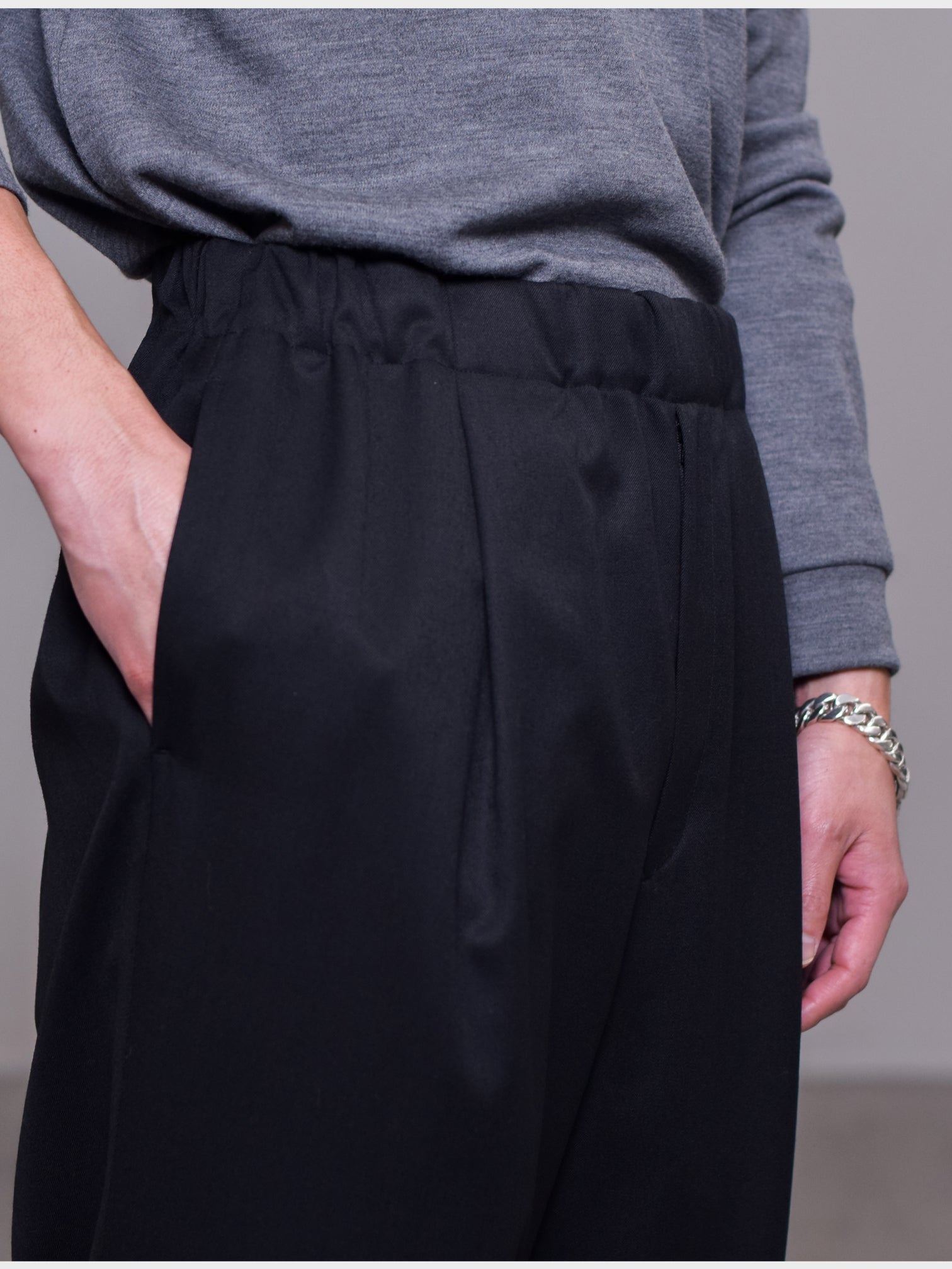 WEWILL / PAJAMA TROUSERS (BLACK)