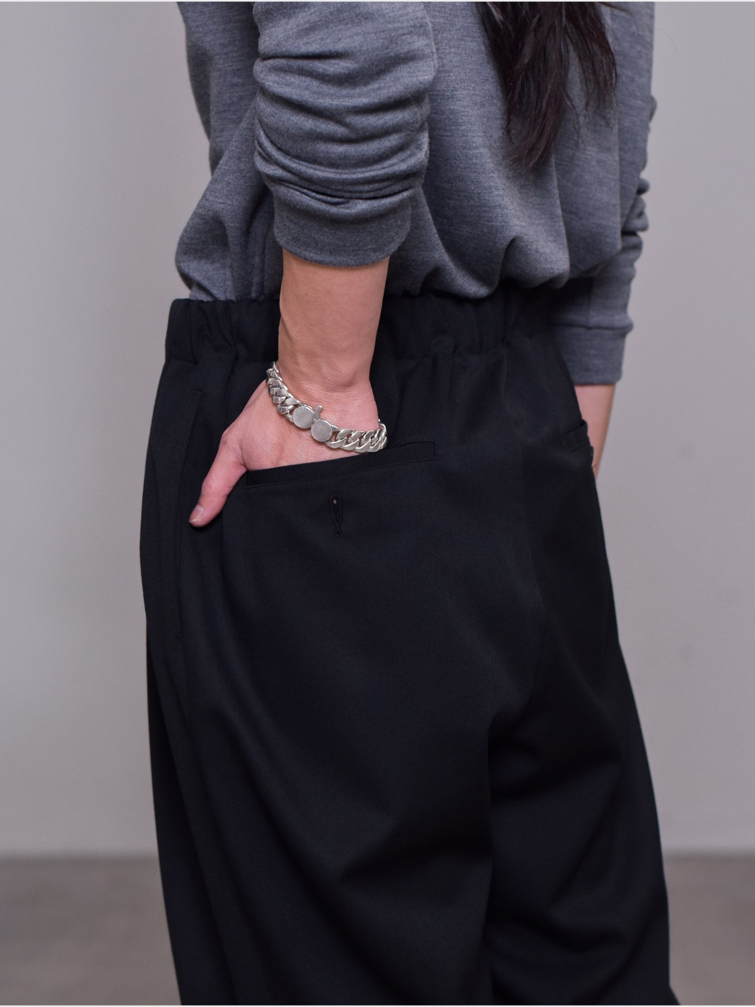 WEWILL / PAJAMA TROUSERS (BLACK)