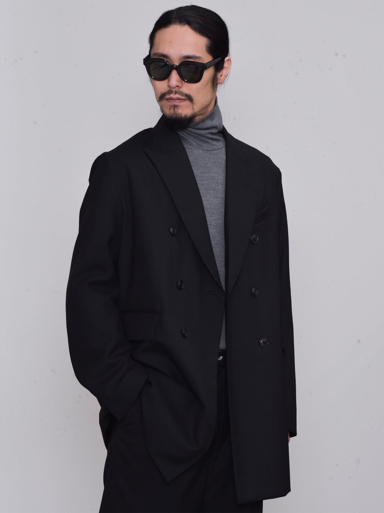 URU / DOUBLE BREASTED JACKET (BLACK)