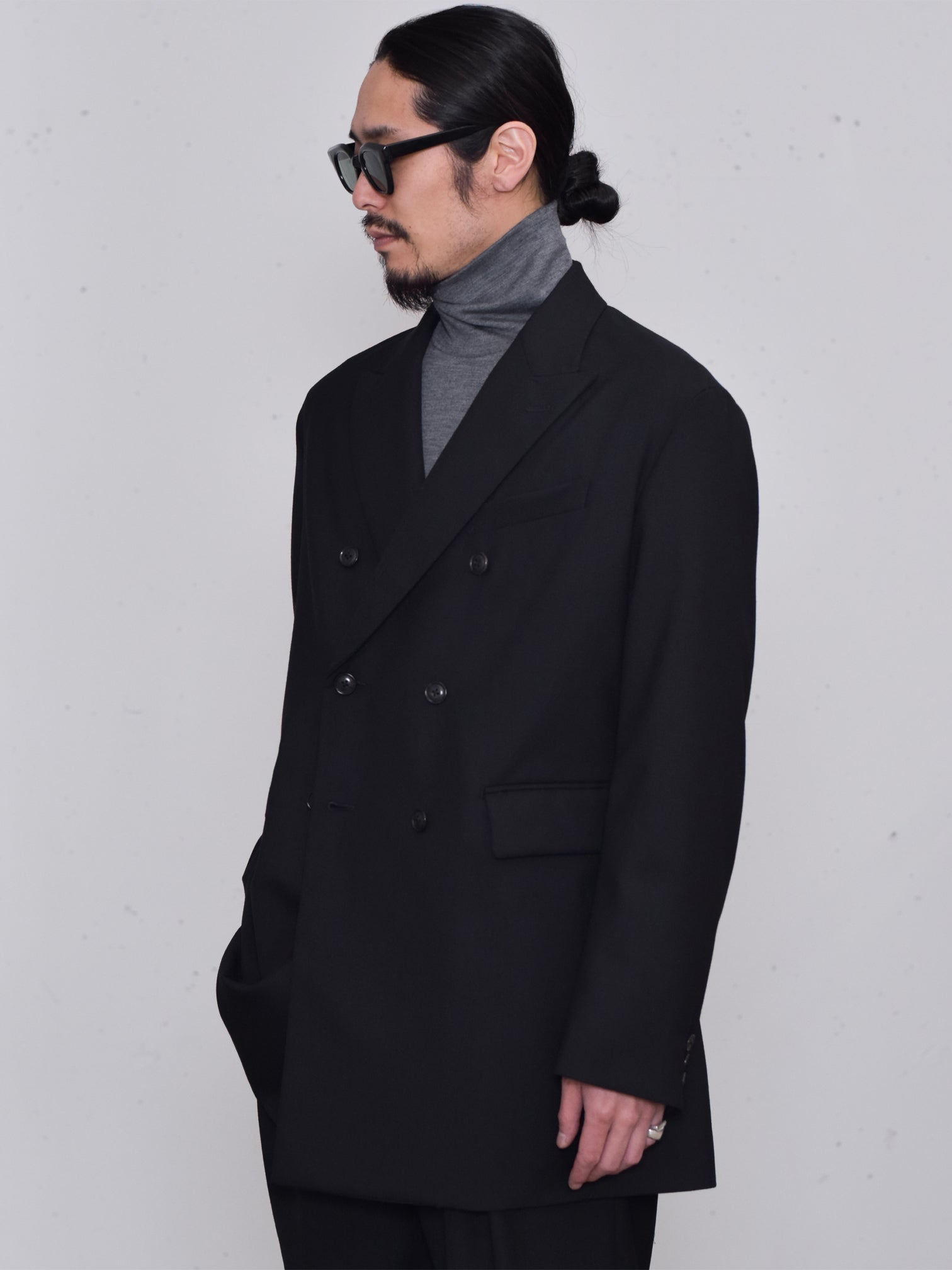 URU / DOUBLE BREASTED JACKET (BLACK)