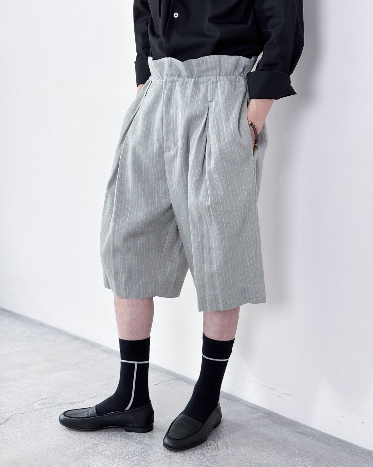 【4月18日(土)12:00販売開始】SOSHIOTSUKI / BUBBLE WAIST SHORTS (LIGHT GREY)