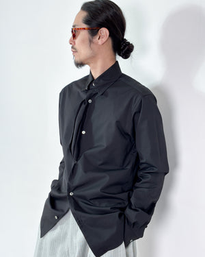 【4月18日(土)12:00販売開始】SOSHIOTSUKI / DRAPE FACING SHIRT (BLACK)