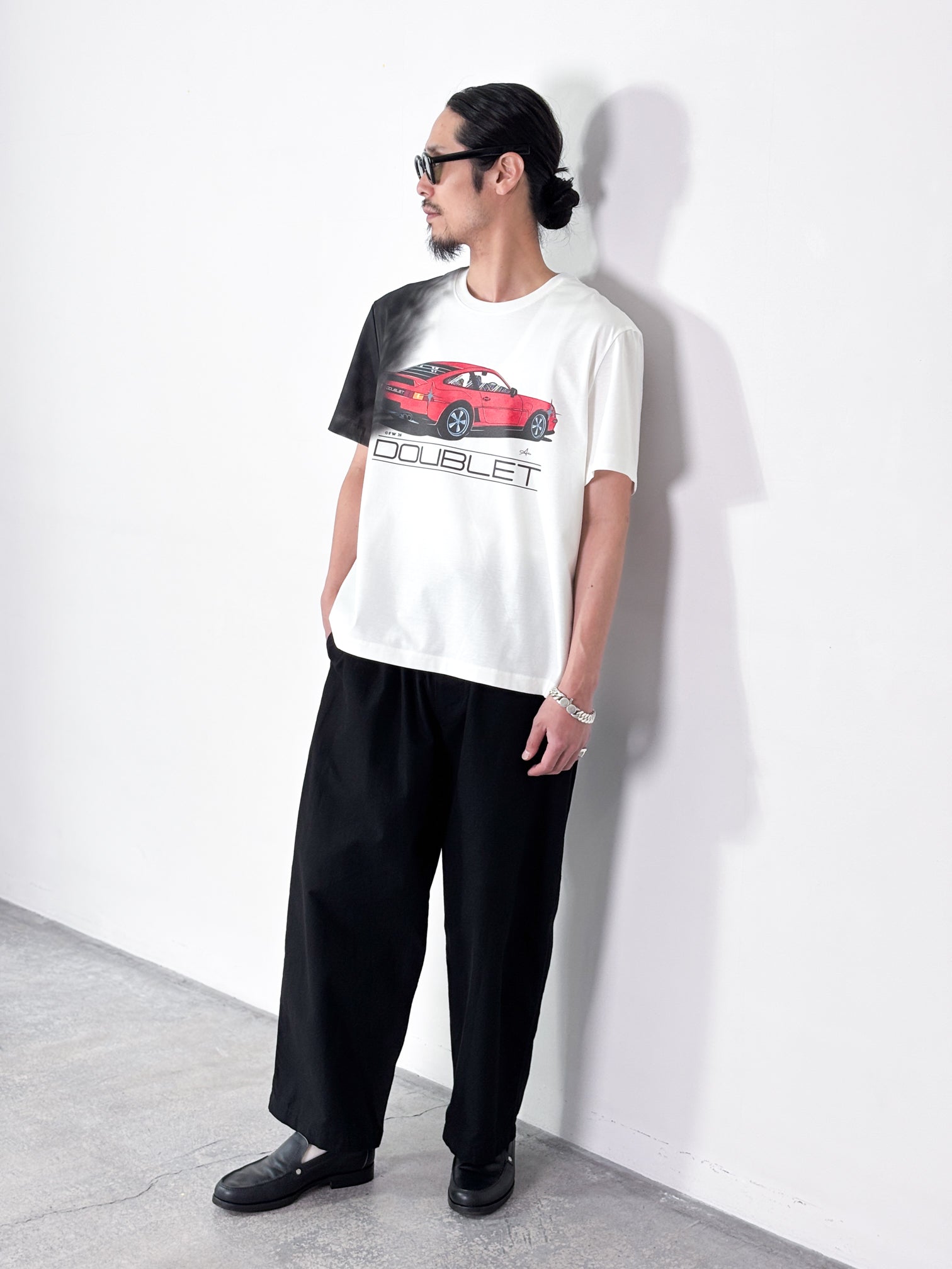 doublet / EXHAUST STAINED T-SHIRT (WHITE)