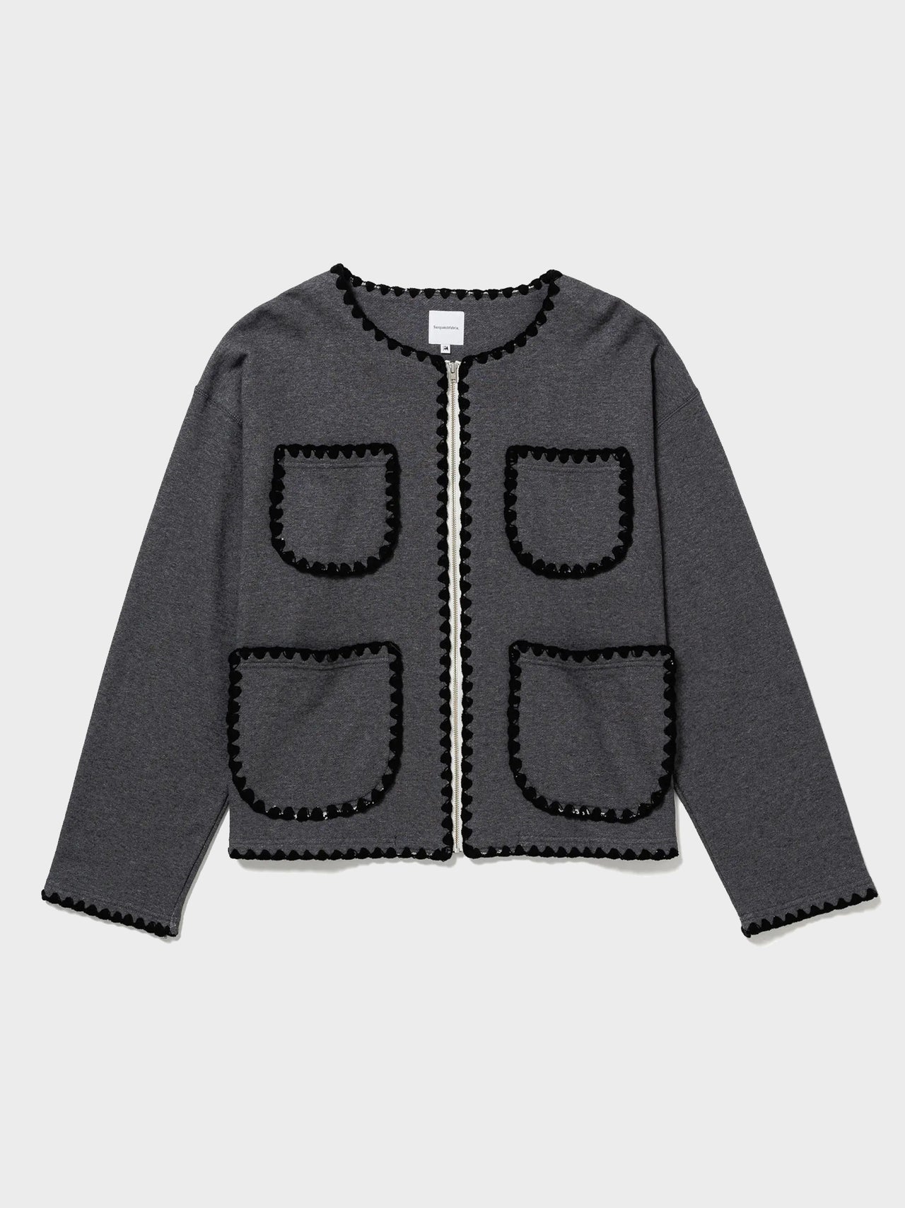 Sasquatchfabrix. / SWEAT CARDIGAN “CH○NEL” (ASH CHARCOAL)