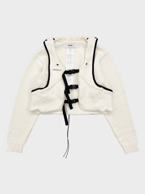 doublet / TRAIL VEST KNIT CARDIGAN (WHITE)