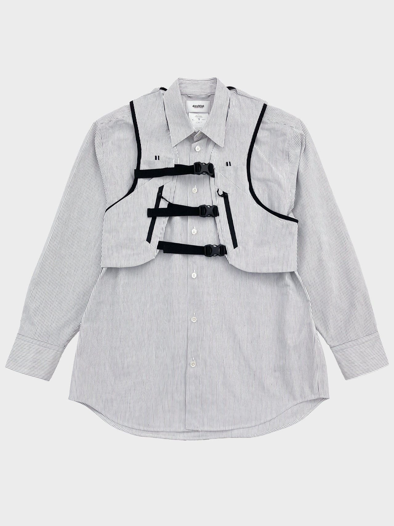 doublet / TRAIL VEST STRIPE SHIRT (WHITE)