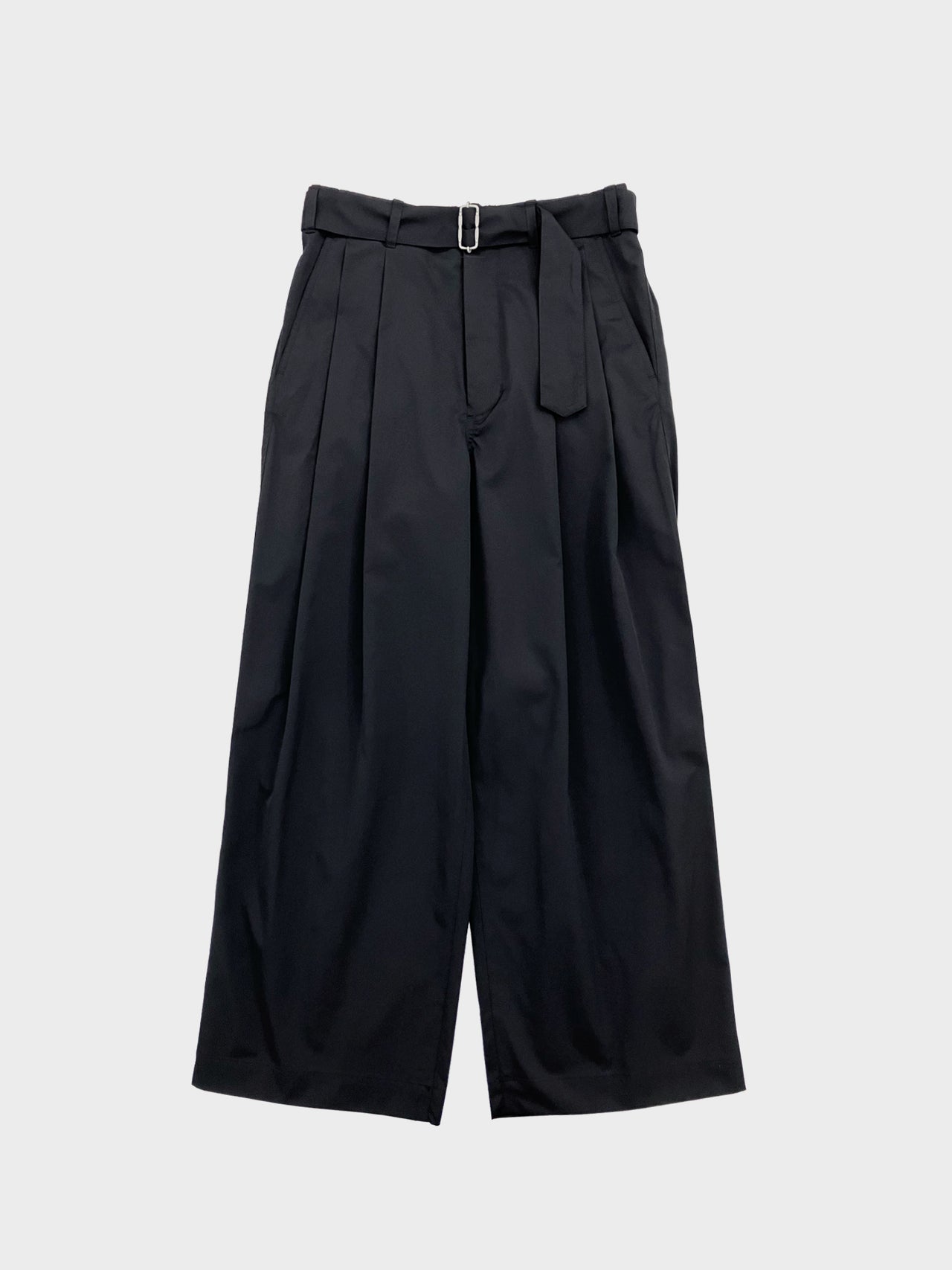 VOAAOV / TWILL BELTED PANTS (BLACK)