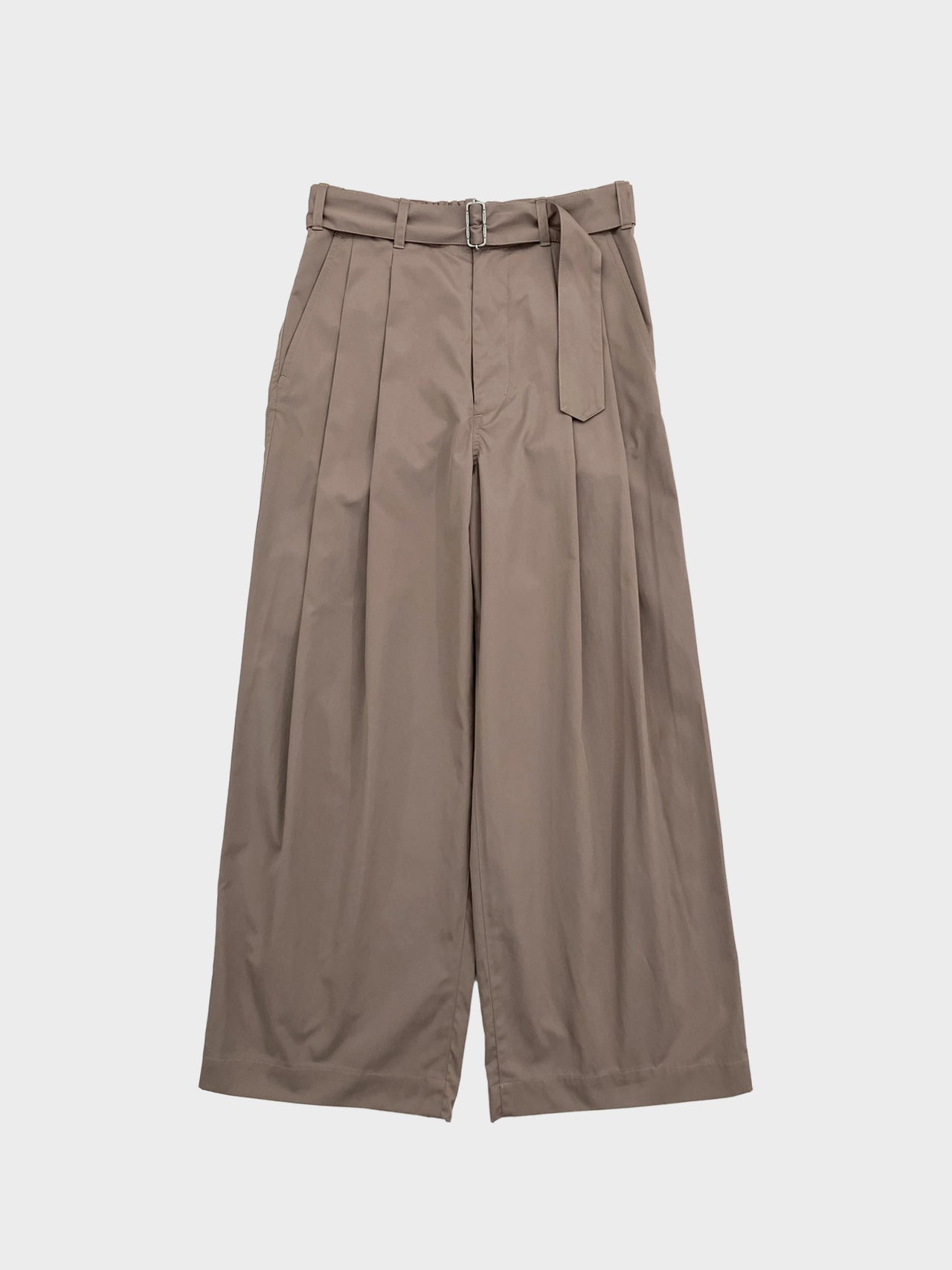 VOAAOV / TWILL BELTED PANTS (L.BROWN)