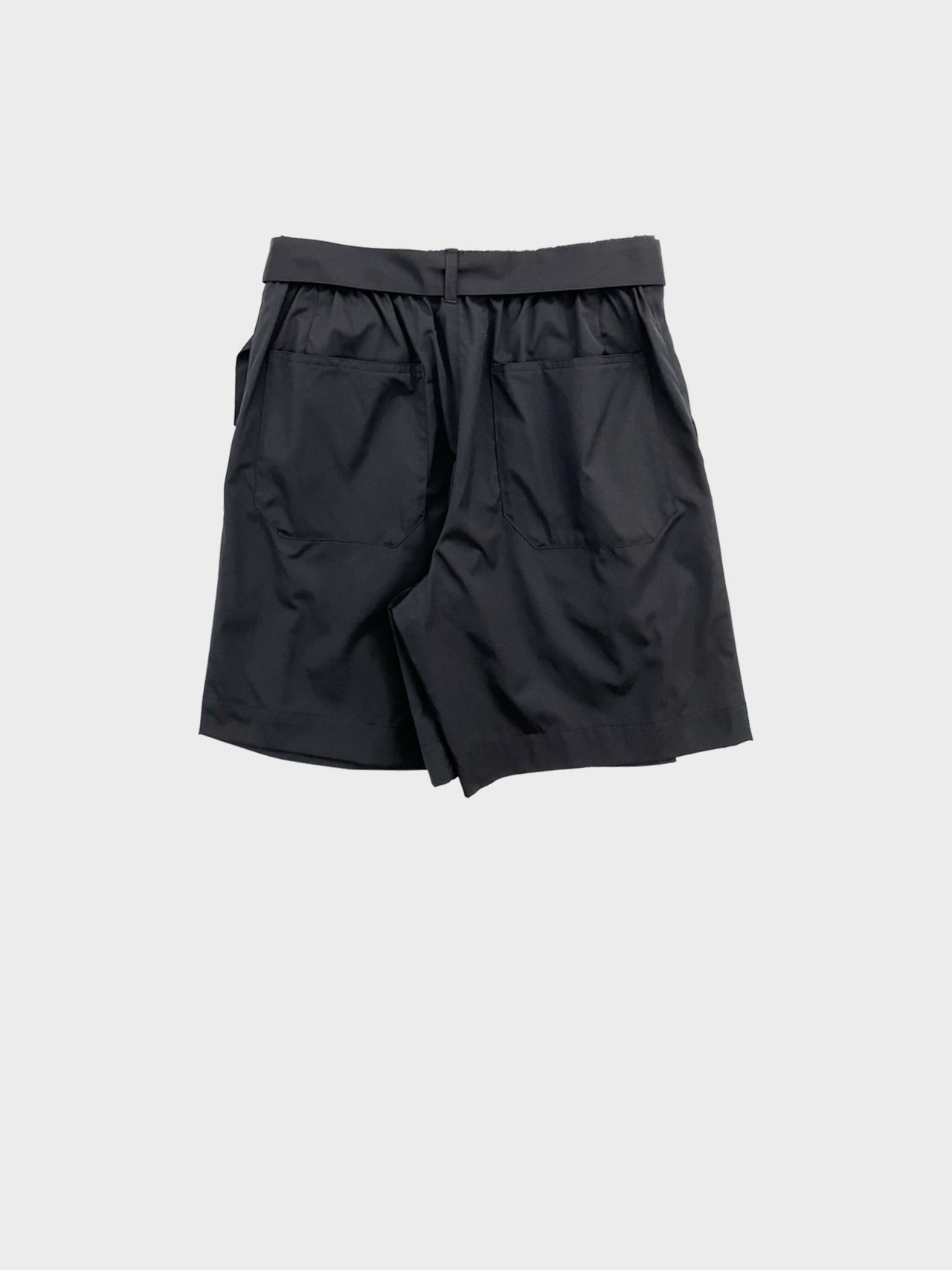 VOAAOV / TWILL BELTED SHORT PANTS (BLACK)