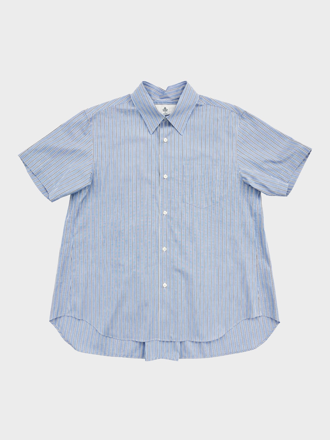 FUMITO GANRYU  / WATTEAU PLEATS SHIRT (STRIPE)