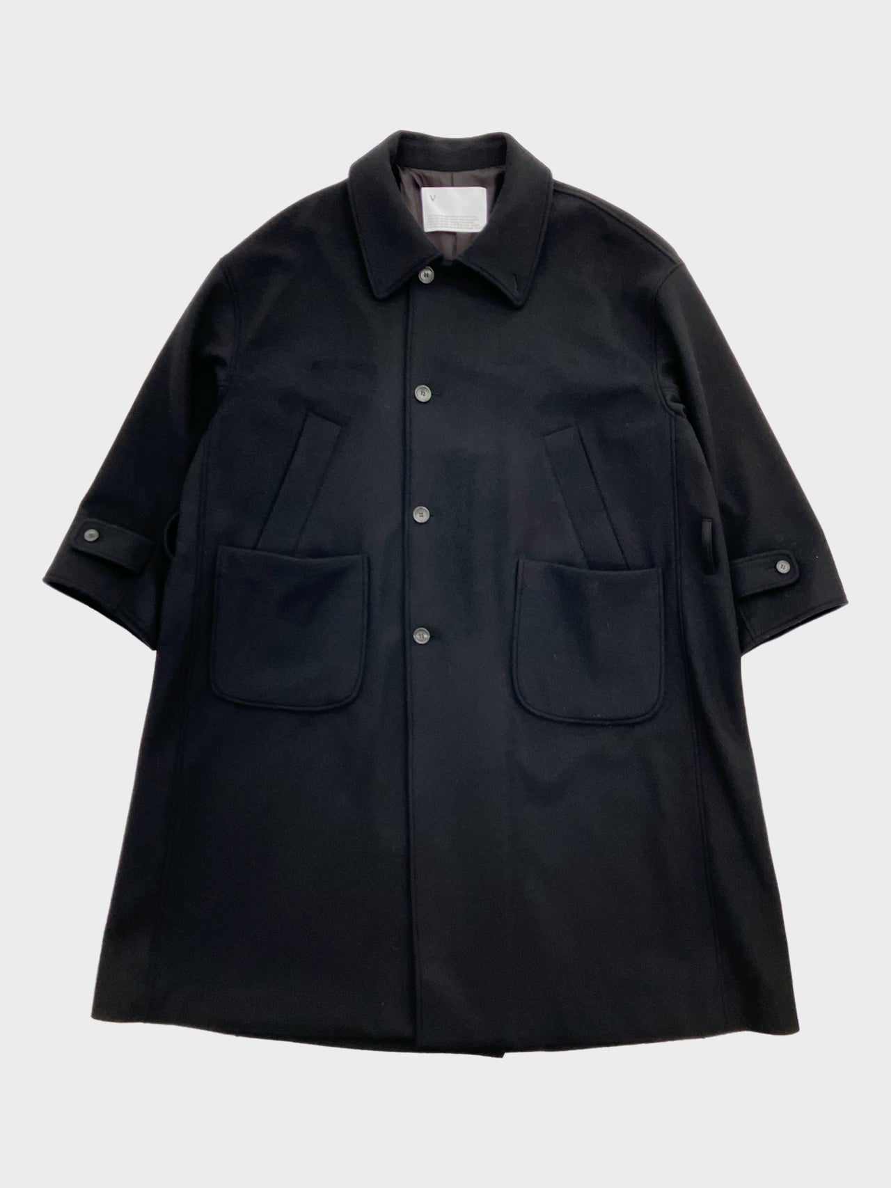 VOAAOV / WOOL BEAVER LONG COAT (BLACK)