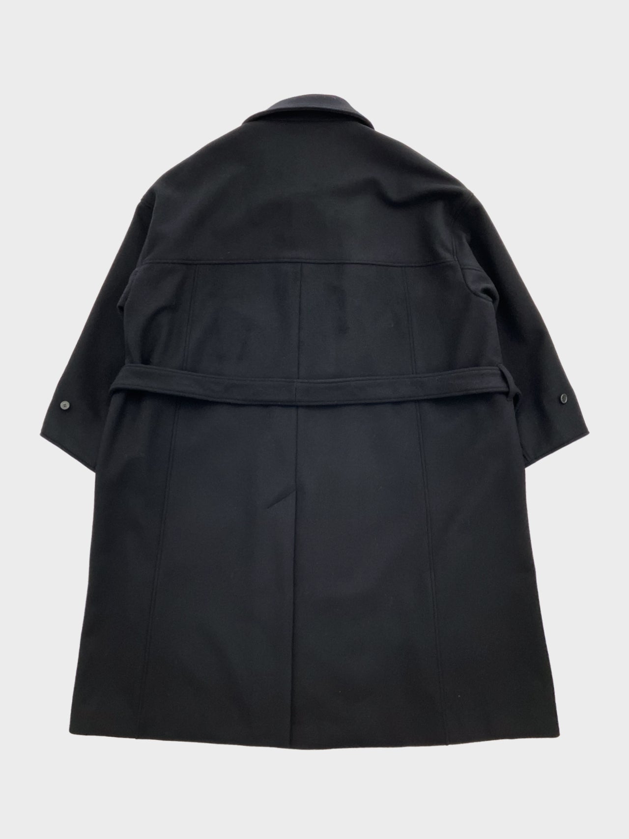 VOAAOV / WOOL BEAVER LONG COAT (BLACK)