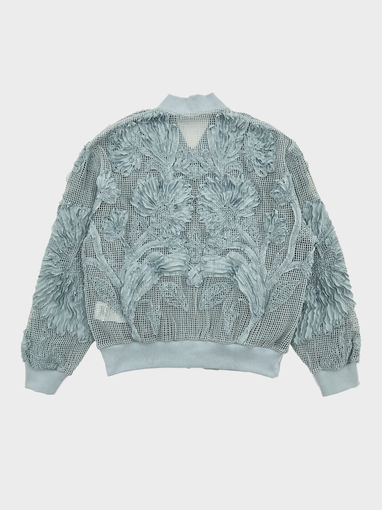 TAAKK / MESH EMBROIDERY ZIP BLOUSON (BLUE)