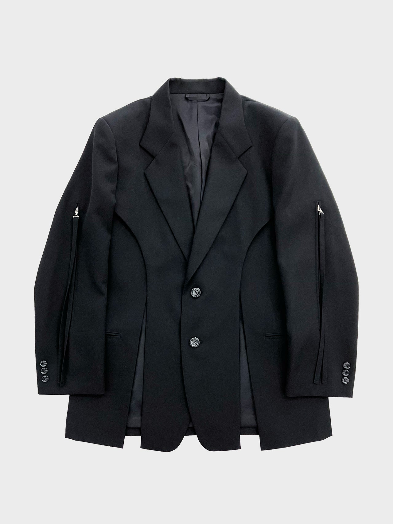 UJOH / ZIP SLEEVE CUT UP JACKET (BLACK)