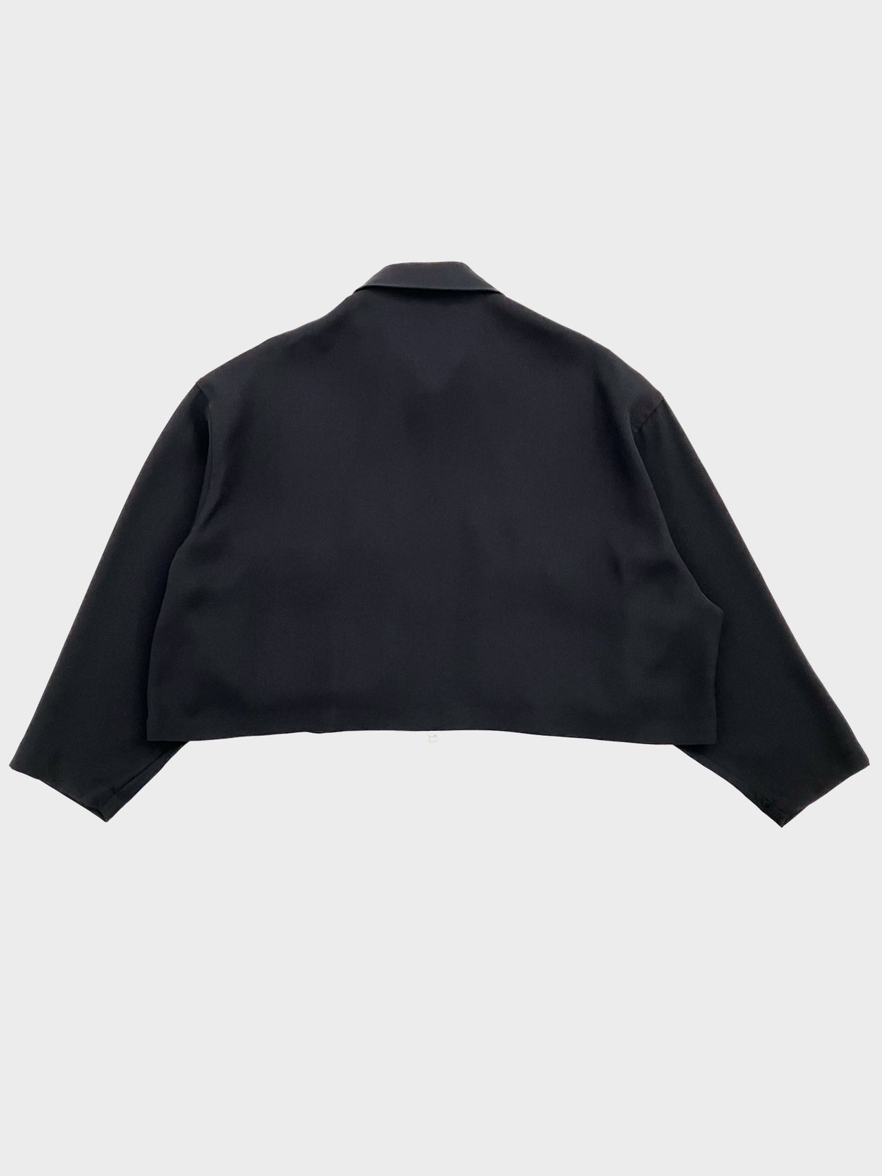 my beautiful landlet / 2WAY DOUBLE CLOTH ZIP UP BLOUSON (BLACK)