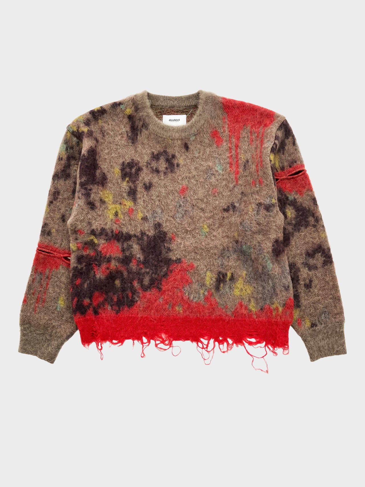 doublet / ZOMBIE WORN KNIT PULLOVER (BROWN)